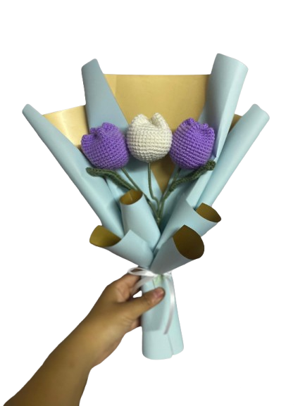 Multi Tulip Crochet Flower Bouquet