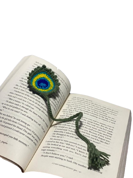 Peacock Crochet Bookmark